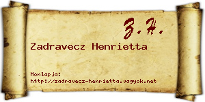 Zadravecz Henrietta névjegykártya